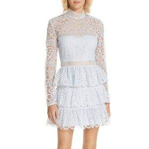 Self-portrait baby blue mini dress